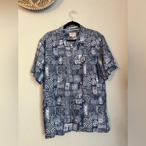 Quicksilver Waterman Collection Blue Hawaiian Comfort Fit Lightweight Flowy